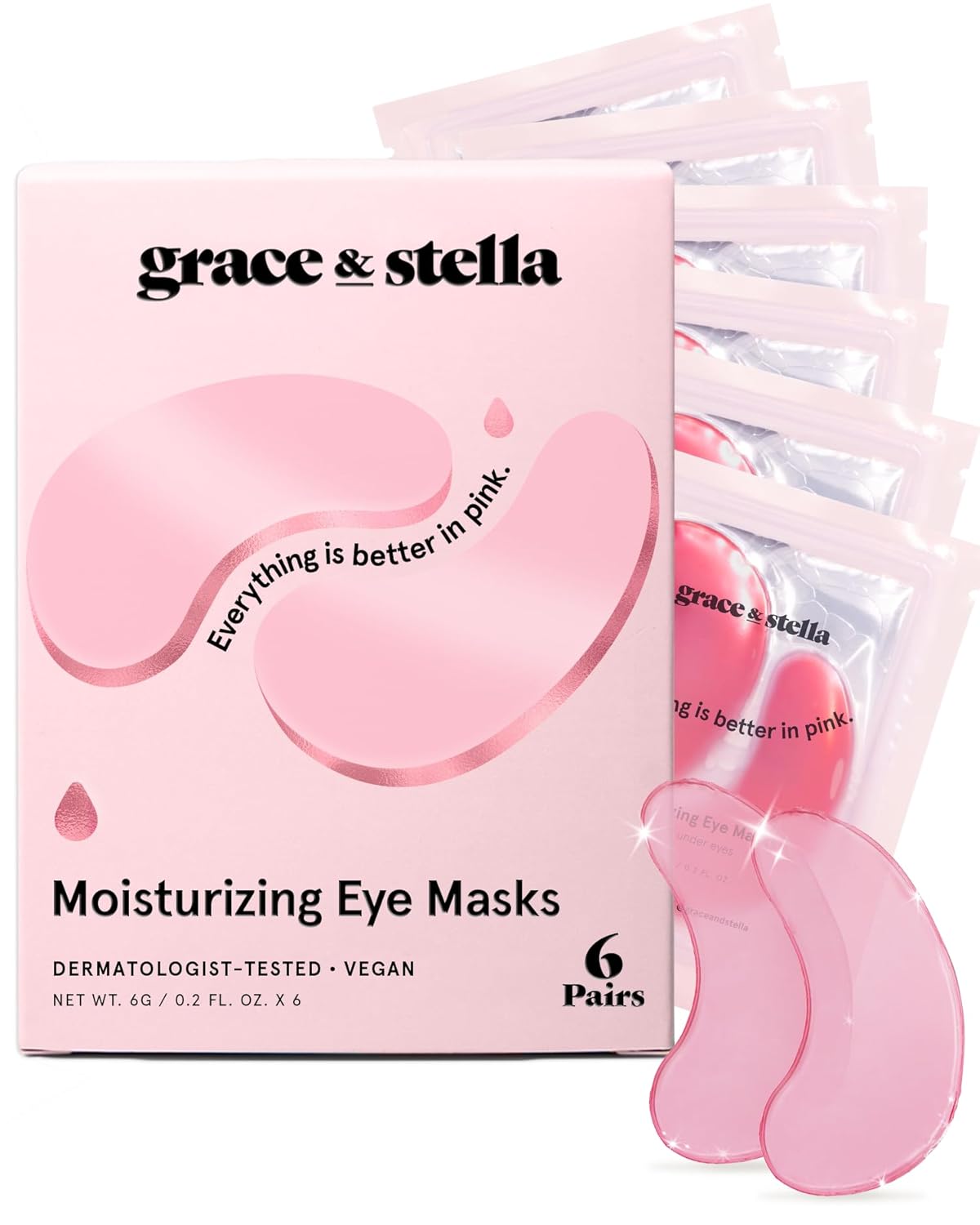 [Grace & Stella] Moisturizing Pink Eye Masks (1 uni.)