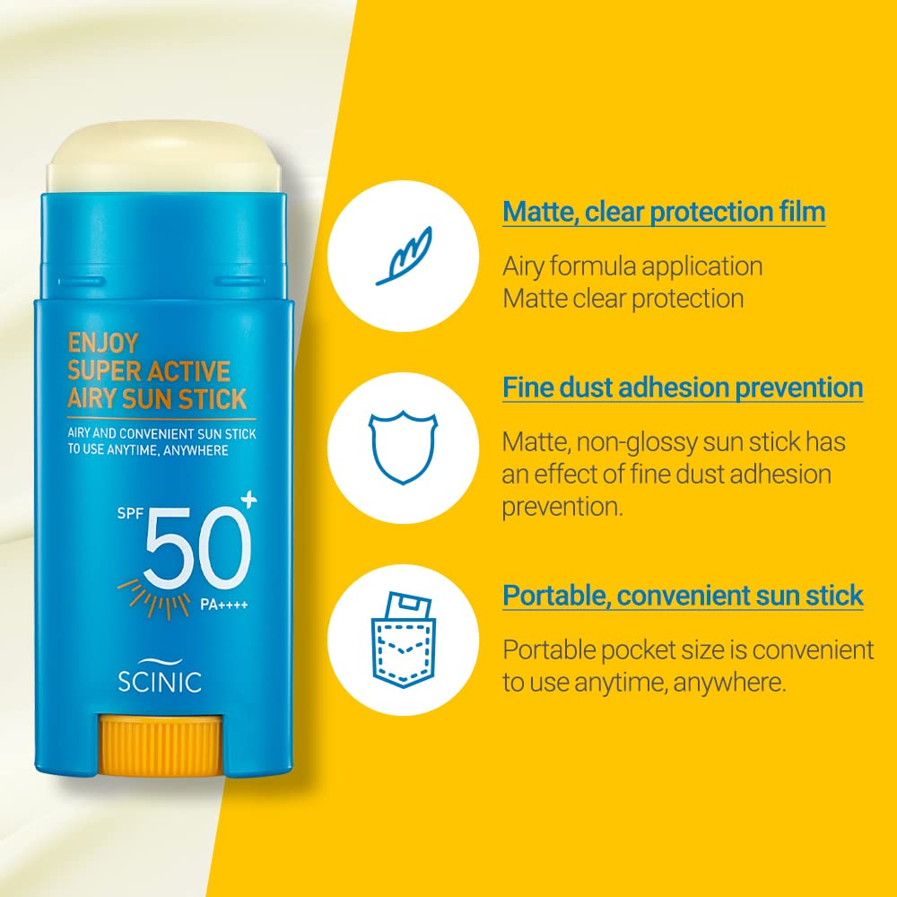 [Scinic] Protector Solar en Barra Super Active Airy SPF50+ PA++++. 15gr