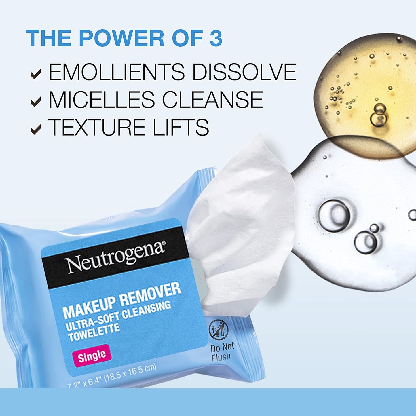 [Neutrogena] Toallitas desmaquillantes Individuales, 20 unidades.